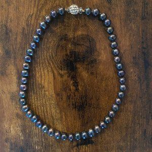 Authentic Black Pearl Necklace 16"
